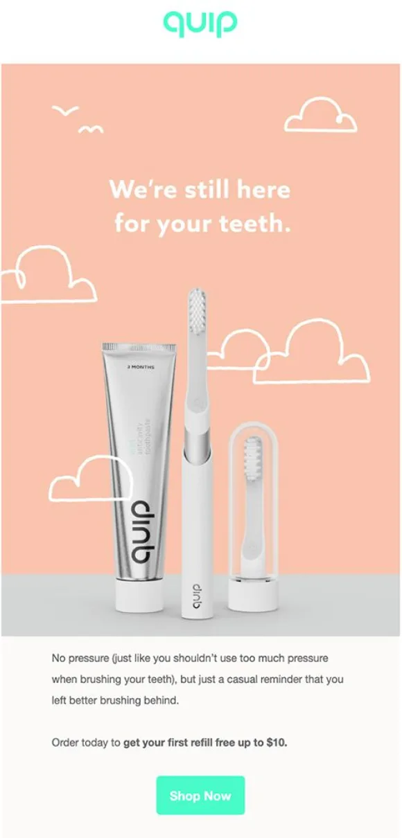 Discount win-back email example