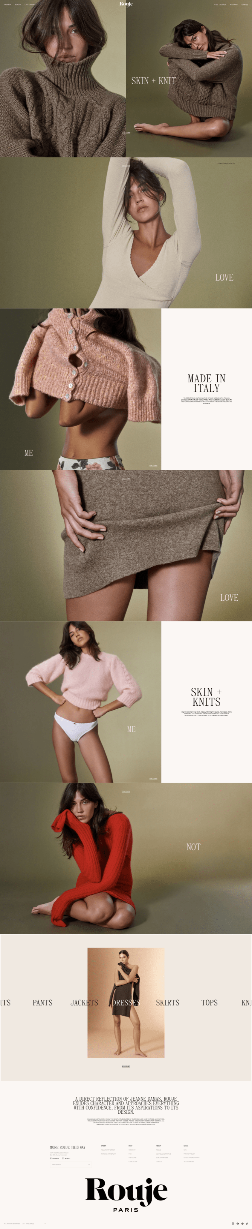 ecommerce landing page - Rouje