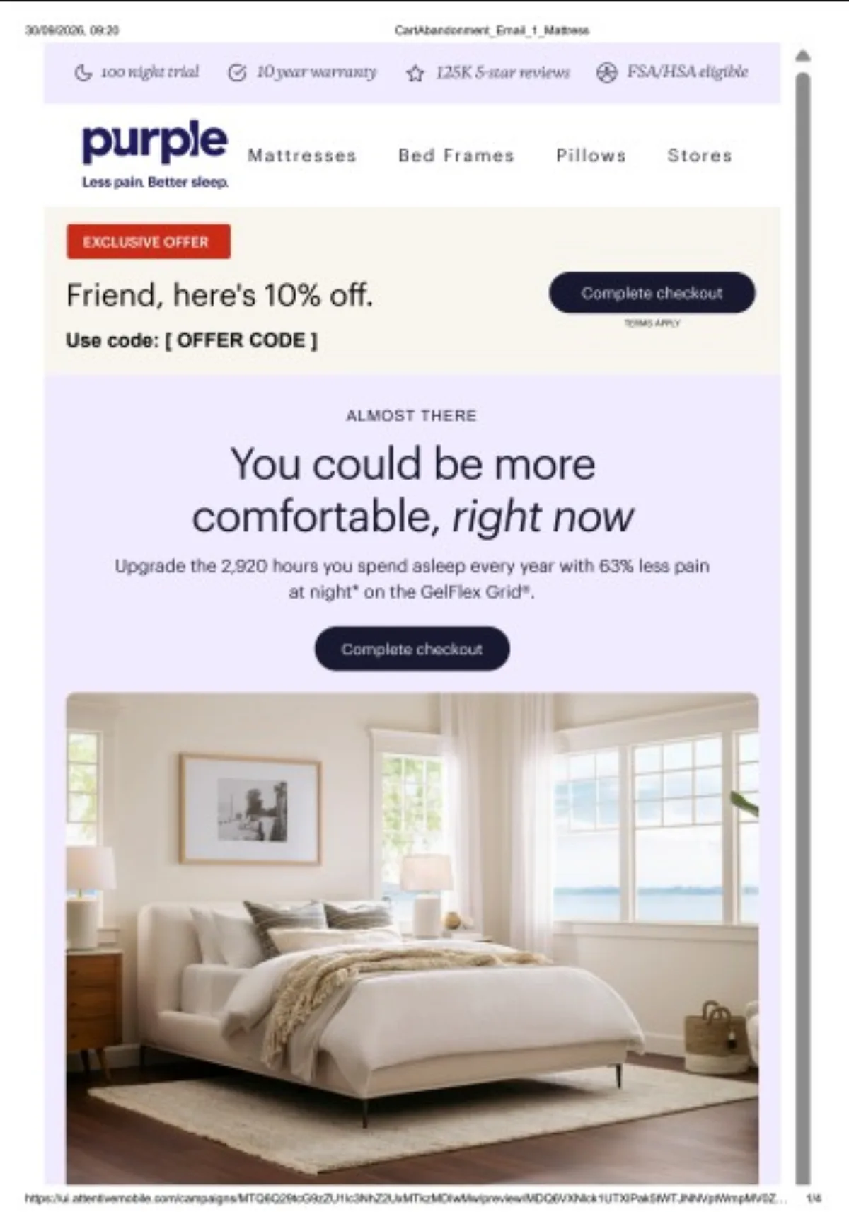 Purple abandoned cart email 1