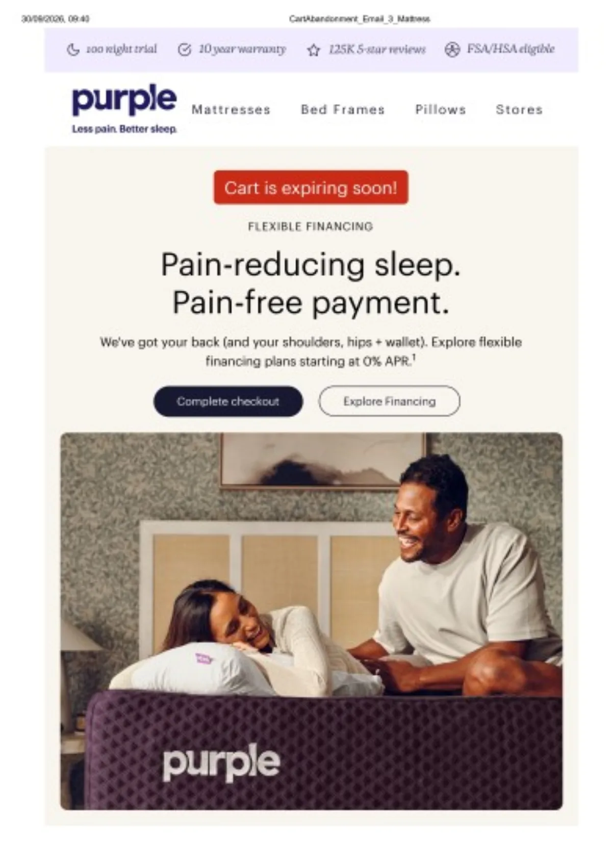 Purple abandoned cart email 3