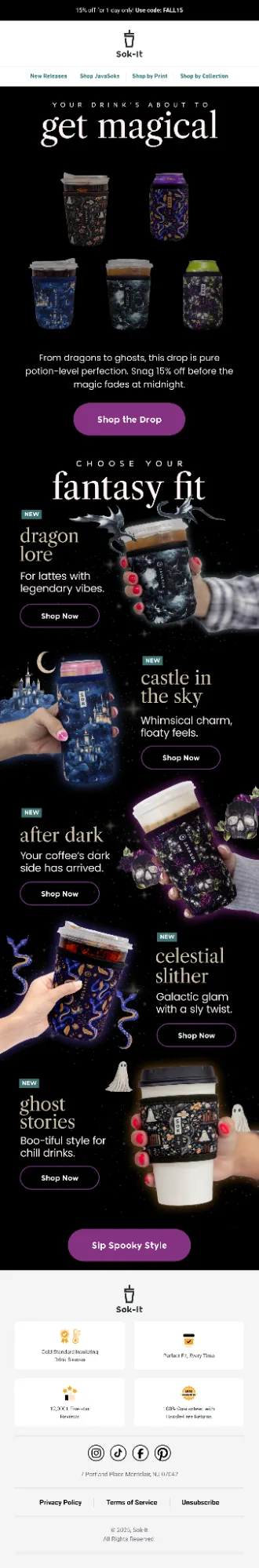 Halloween-themed product email example from Sok-It